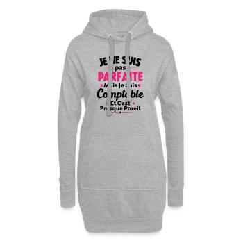 Pas parfaite mais je suis Comptable - Sweat-shirt à capuche long Femme - gris chiné - Devant