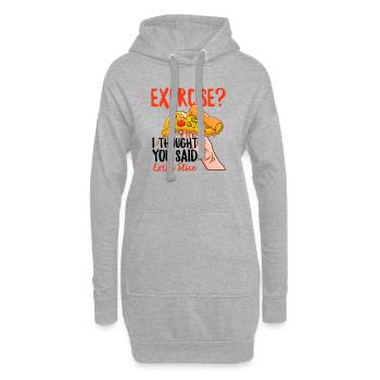 Pizza Design for Men and Women Fast Food Funny - Hoodie Dress - heather grey - Front
