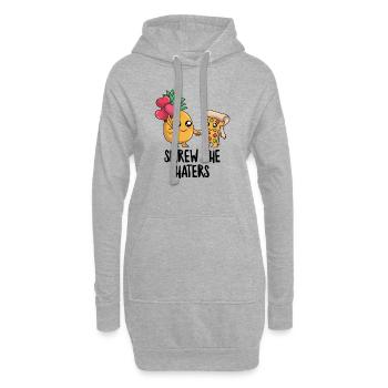 Pizza hawaïenne mignonne Pizza Funny Pizza Ananas Kawaii - Sweat-shirt à capuche long Femme - gris chiné - Devant