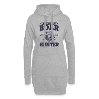 Légendaire Boar Hunter Hog Pig Vintage Funny Boar - Sweat-shirt à capuche long Femme - gris chiné - Devant