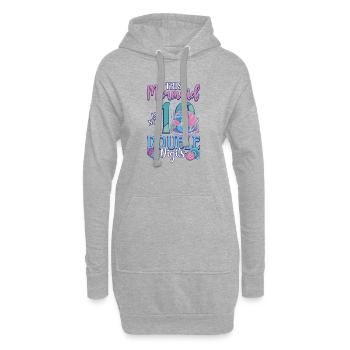 Cette sirène est maintenant 10, deux chiffres - Sweat-shirt à capuche long Femme - gris chiné - Devant