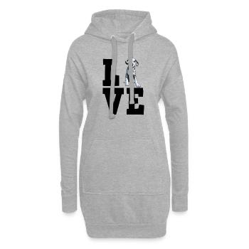 Dalmate - Sweat-shirt à capuche long Femme - gris chiné - Devant