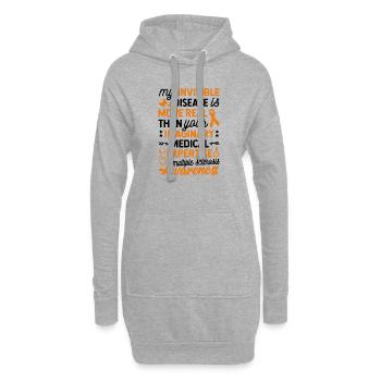 My Invisible Disease Is Real - Hoodie Dress - heather grey - Front