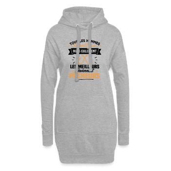 Les meilleurs hommes deviennent Pêcheurs - Sweat-shirt à capuche long Femme - gris chiné - Devant