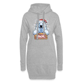 Cadeaux de Noël Noël - Sweat-shirt à capuche long Femme - gris chiné - Devant