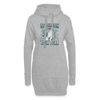 Dein Glaube Soll Größer Sein, Als Deine Angst. - Hoodie-Kleid - Grau meliert - Vorne