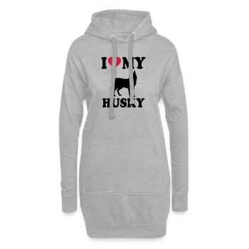 Husky - Hoodie Dress - heather grey - Front
