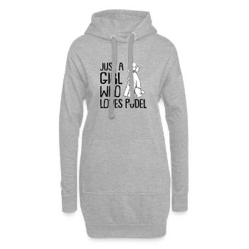 Caniche - Sweat-shirt à capuche long Femme - gris chiné - Devant