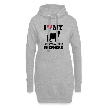 Berger australien - Sweat-shirt à capuche long Femme - gris chiné - Devant