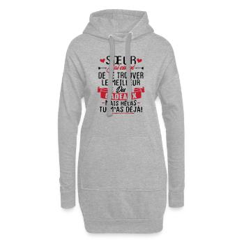Sœur j'a Essayé De Te Trouver Le Meilleur Cadeau - Sweat-shirt à capuche long Femme - gris chiné - Devant
