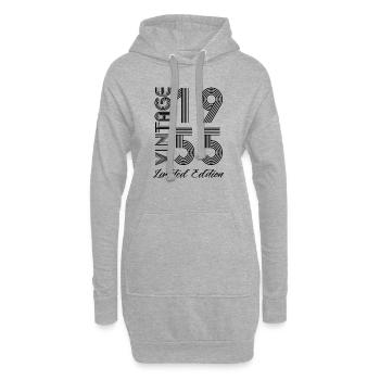 Vintage 1955 Vintage Geburtstag Retro Vintage - Hoodie-Kleid - Grau meliert - Vorne