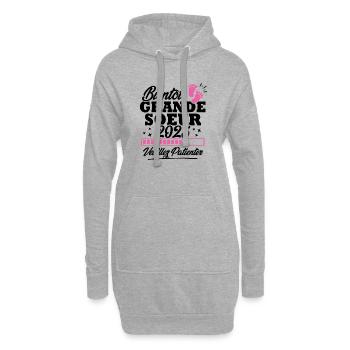 Bientôt grande soeur 2025 - Sweat-shirt à capuche long Femme - gris chiné - Devant