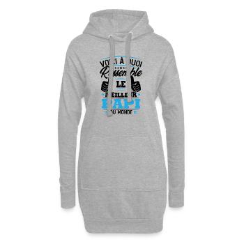 Voici à quoi ressemble le meilleur papi du monde - Sweat-shirt à capuche long Femme - gris chiné - Devant