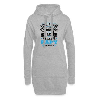 Voici à quoi ressemble le meilleur papy du monde - Sweat-shirt à capuche long Femme - gris chiné - Devant
