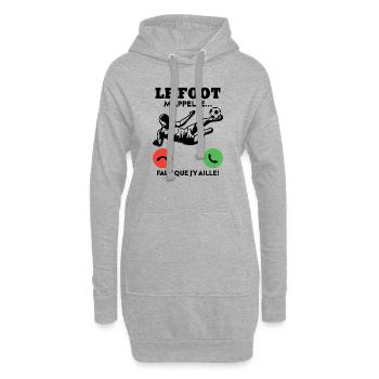 Le foot m'appelle - Sweat-shirt à capuche long Femme - gris chiné - Devant