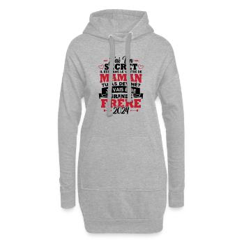 Je vais être grande frère 2024 - Sweat-shirt à capuche long Femme - gris chiné - Devant