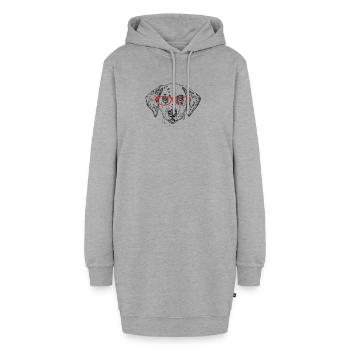 Dalmate - Sweat-shirt à capuche long Femme - gris chiné - Devant