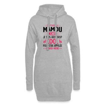 On m'appelle mamou - Sweat-shirt à capuche long Femme - gris chiné - Devant