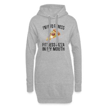 Funny I'm Into Fitness Pizza In My Mouth - Hoodie Dress - heather grey - Front