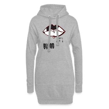 Piercing & Blut - Hoodie-Kleid - Grau meliert - Vorne