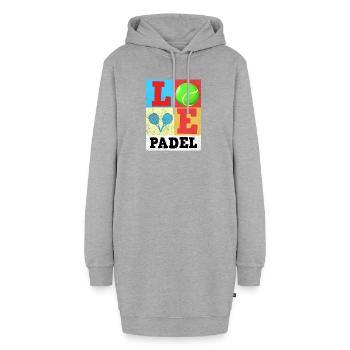Padel Paddel Schläger Tennis Sport I Geschenk - Hoodie-Kleid - Grau meliert - Vorne