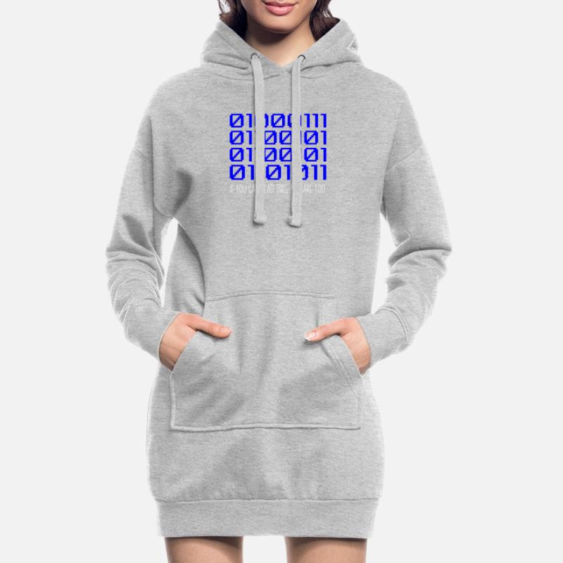 Funny Coder Binary Code Programmer Développeur Sweat-shirt à capuche long Femme