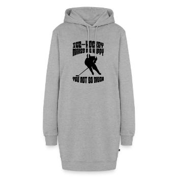 Joueur de hockey sur glace Fan de hockey Équipe de hockey sur glace - Sweat-shirt à capuche long Femme - gris chiné - Devant