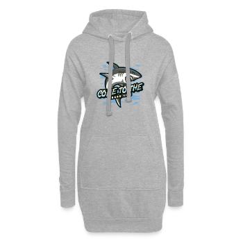 Venez du côté des requins - Sweat-shirt à capuche long Femme - gris chiné - Devant