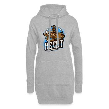 Angeln Angler Angelrute - Hoodie-Kleid - Grau meliert - Vorne