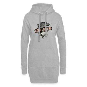Venez du côté des requins - Sweat-shirt à capuche long Femme - gris chiné - Devant