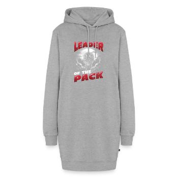 Anführer Des Rudels, Mommy Wolf Heult Den Mond An - Hoodie-Kleid - Grau meliert - Vorne