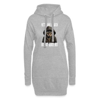 Nett Kann Ich Auch Bringt Aber Nix - Hoodie-Kleid - Grau meliert - Vorne
