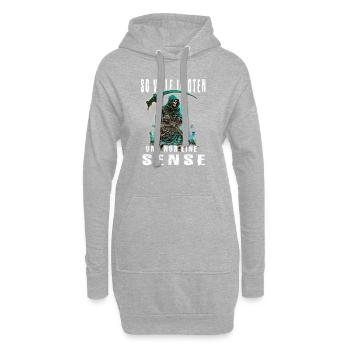 So viele Idioten und nur eine Sense - Hoodie-Kleid - Grau meliert - Vorne