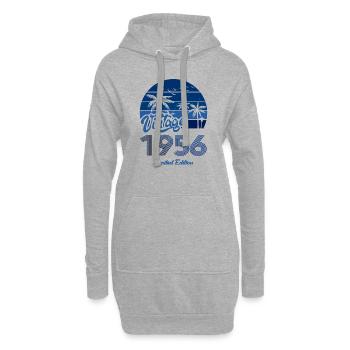 Vintage Année 1956 Edition Limitée Bleu - Sweat-shirt à capuche long Femme - gris chiné - Devant