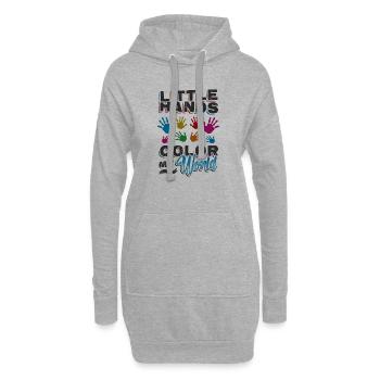 Little Hands Color My World, Kindergarten Lehrerin - Hoodie-Kleid - Grau meliert - Vorne
