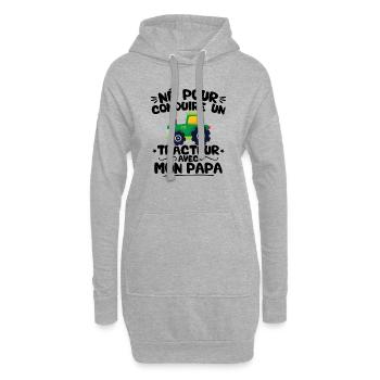 Né pour conduire des tracteurs avec mon papa - Sweat-shirt à capuche long Femme - gris chiné - Devant