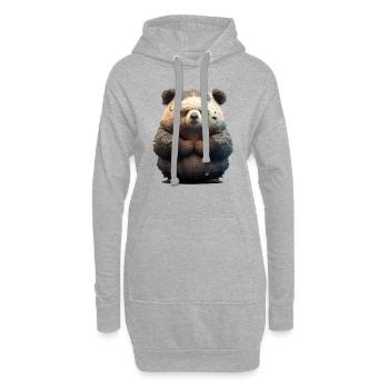 Bako l'ours grognon - Sweat-shirt à capuche long Femme - gris chiné - Devant