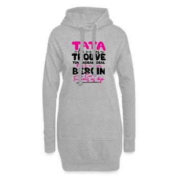 Tata on n'a pas trouvé ton cadeau - Sweat-shirt à capuche long Femme - gris chiné - Devant