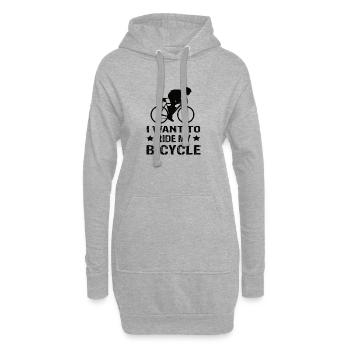 Rennrad I Want To Ride My Bicycle - Hoodie-Kleid - Grau meliert - Vorne