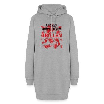 Grillen und Camper Geschenkidee - Hoodie-Kleid - Grau meliert - Vorne