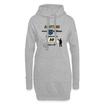 Polizei - 10. Geburtstag, für alle coolen Polizist - Hoodie-Kleid - Grau meliert - Vorne