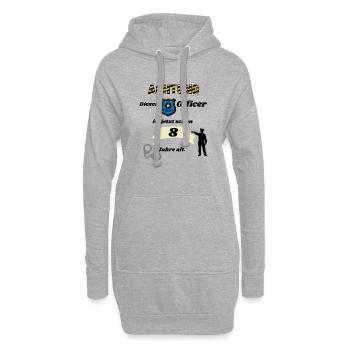 Polizei - 8. Geburtstag, für alle coolen Poliziste - Hoodie-Kleid - Grau meliert - Vorne