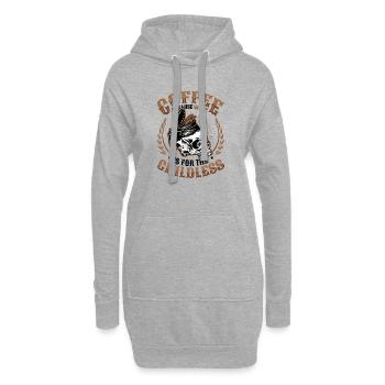 Kaffee, Weil Schlaf Für Kinderlose Müde Ist - Hoodie-Kleid - Grau meliert - Vorne