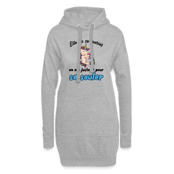 Humour evjf Future Marié Vie de Jeune Fille Fête - Sweat-shirt à capuche long Femme - gris chiné - Devant