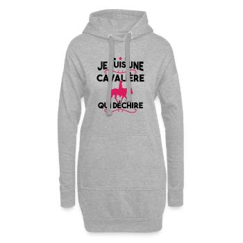 Je suis une cavalière qui déchire - Sweat-shirt à capuche long Femme - gris chiné - Devant