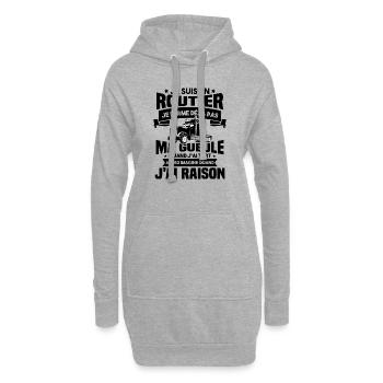 Je suis un routier, Humour routier - Sweat-shirt à capuche long Femme - gris chiné - Devant