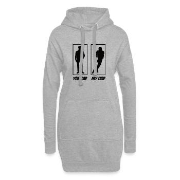 Ton père mon père football papa - Sweat-shirt à capuche long Femme - gris chiné - Devant
