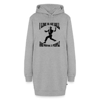 Baseball Baseballspieler Baseballer Baseballteam - Hoodie-Kleid - Grau meliert - Vorne