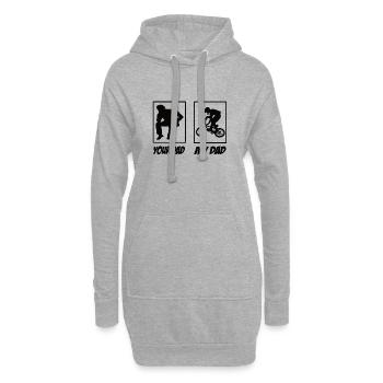 Ton papa mon papa bmx papa - Sweat-shirt à capuche long Femme - gris chiné - Devant