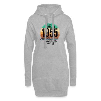 Vintage Made in 1955 Geburtsjahr 1955 Geburtstag - Hoodie-Kleid - Grau meliert - Vorne